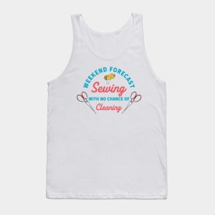 Cute Sewing Weather Design Tank Top